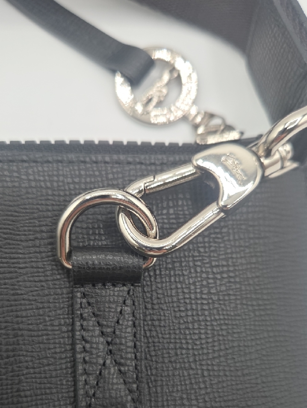 NWOT Longchamp Le Foulonné Leather Phone Case & Card Holder Lanyard - Black - Picture 7 of 11